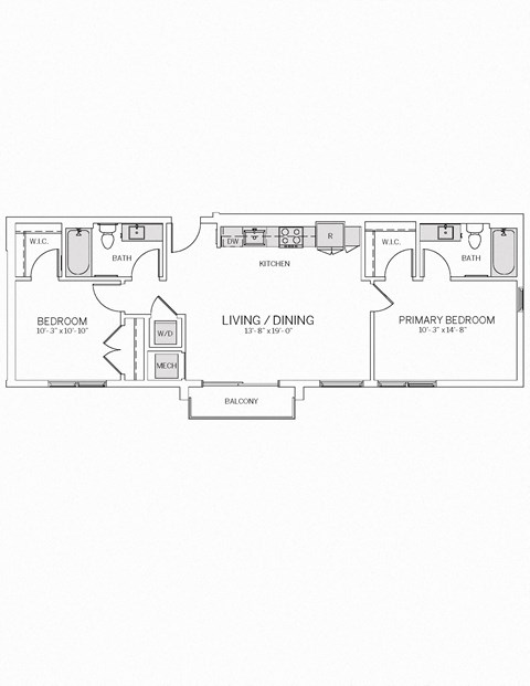 B2 2b Floor Plan at AVE Tampa Riverwalk